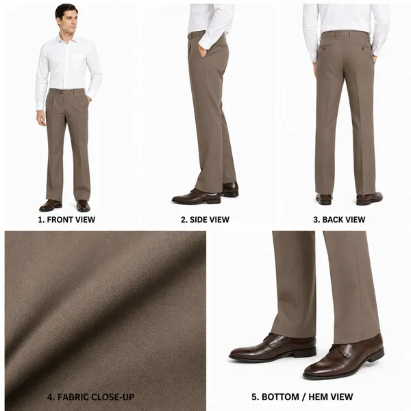 Brown_Lycra_Press_Coat_Bootcut_Pants