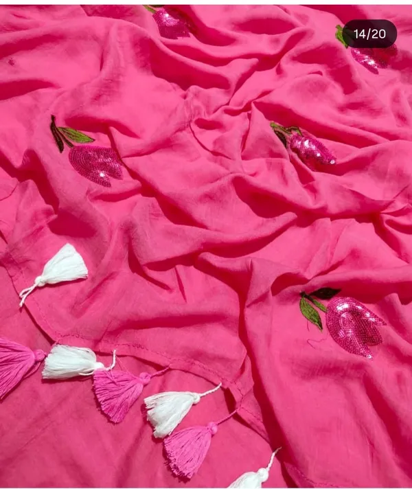 Pink_Strawberry_Sequin_Tassel_Dupatta_for_Women