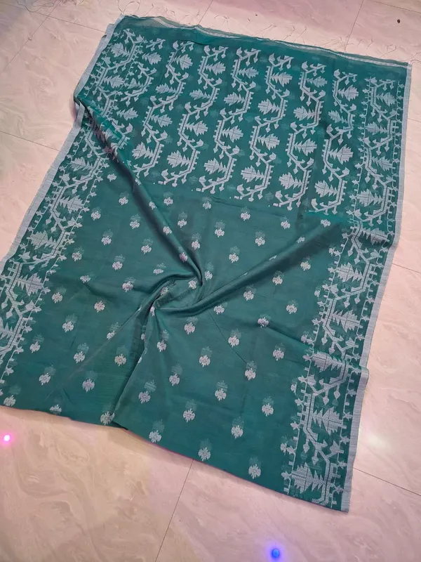 Teal_Printed_Saree_for_Women
