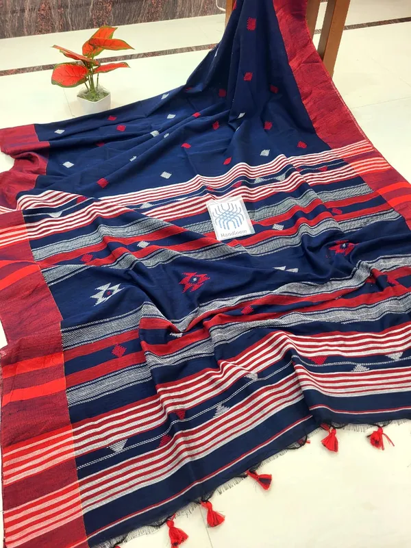 Navy_Blue_Handloom_Saree_for_Women