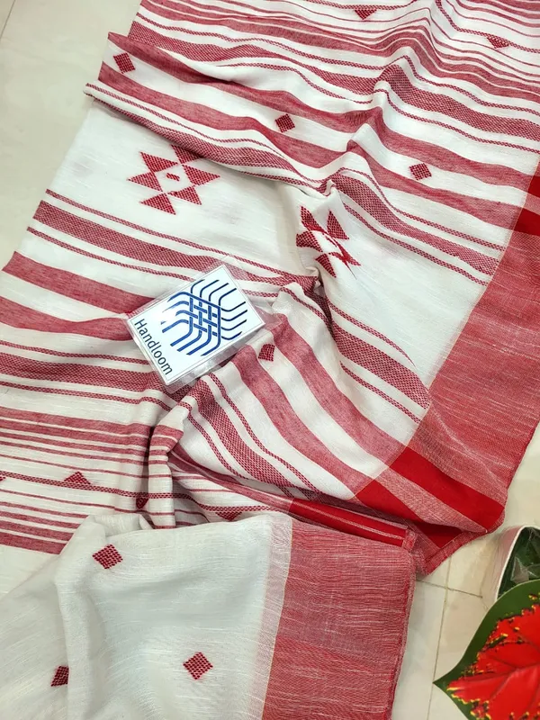 White_Handloom_Striped_Saree_for_Women