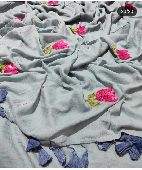 Grey_Floral_Embroidered_Dupatta_for_Women
