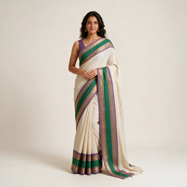 Cream_Mul_Cotton_Onam_Gold_Woven_Border_Saree_For_Women