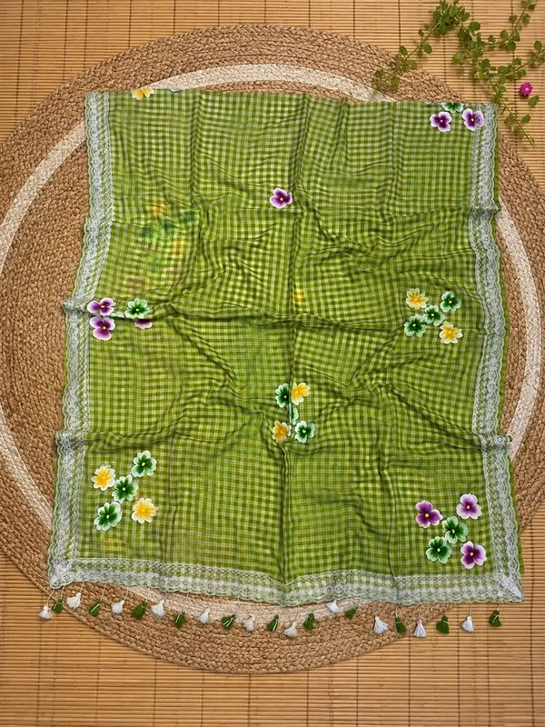 Green_Checked_Floral_Embroidered_Scarf_for_Women