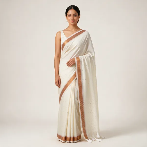 Ivory_Mul_Cotton_Sequin_Embellished_Saree_For_Women