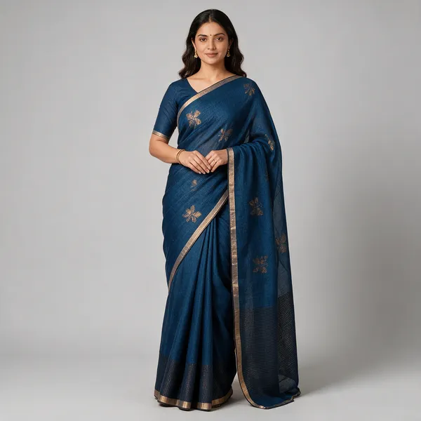 Blue_Cotton_Handwoven_Ethnic_Saree_For_Women
