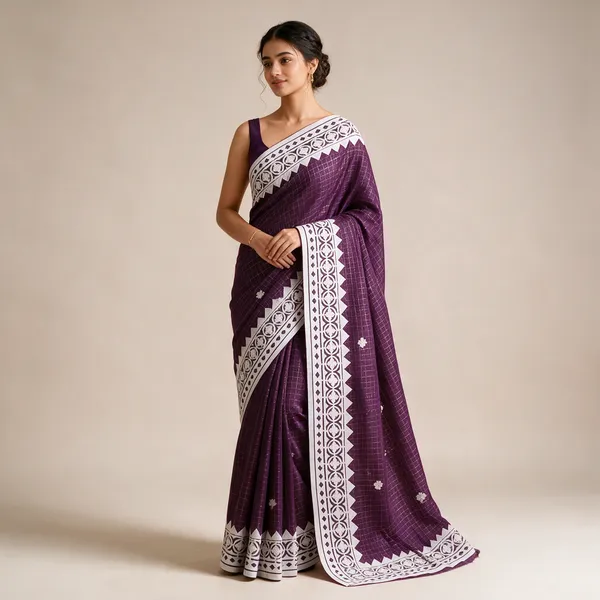 Purple_Cotton_Applique_Printed_Saree_For_Women