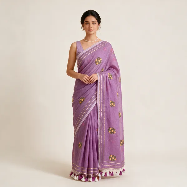 Purple_Mul_Cotton_Embroidery_Floral_Embellished_Saree_For_Women