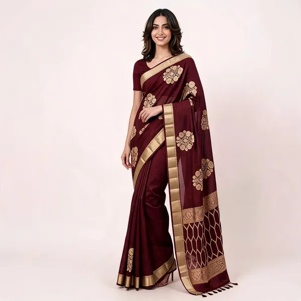 Maroon_Kora_Organza_Zari_Work_Banarasi_Saree_For_Women