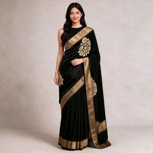 Black_Kora_Organza_Zari_Work_Designer_Banarasi_Saree_For_Women