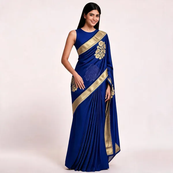 Blue_Kora_Organza_Zari_Work_Banarasi_Saree_For_Women
