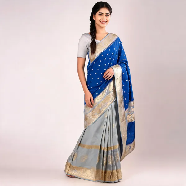 Blue_Kora_Organza_Zari_Work_Buti_Banarasi_Saree_For_Women