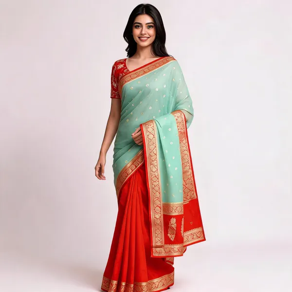 Green_Kora_Organza_Zari_Work_Buti_Banarasi_Saree_For_Women