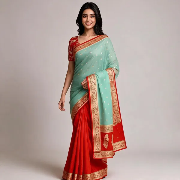 Green_Kora_Organza_Zari_Work_Buti_Banarasi_Saree_For_Women