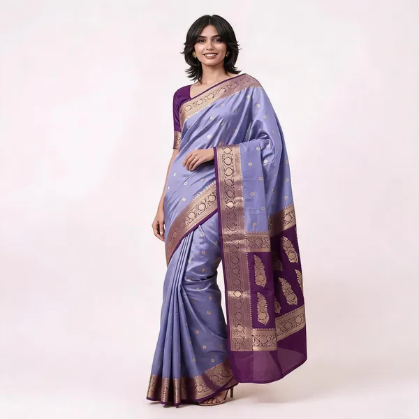 Lavender_Kora_Organza_Zari_Work_Buti_Banarasi_Saree_For_Women