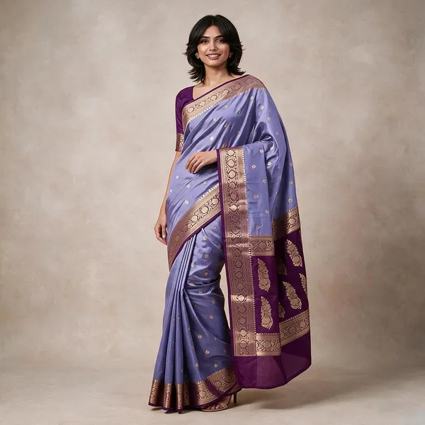 Lavender_Kora_Organza_Zari_Work_Buti_Banarasi_Saree_For_Women