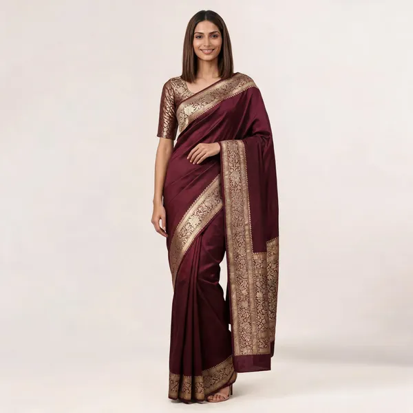 Maroon_Katan_Silk_Zari_Work_Banarasi_Saree_For_Women