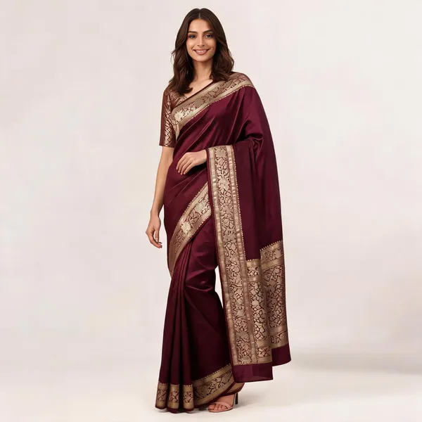 Maroon_Katan_Silk_Zari_Work_Banarasi_Saree_For_Women