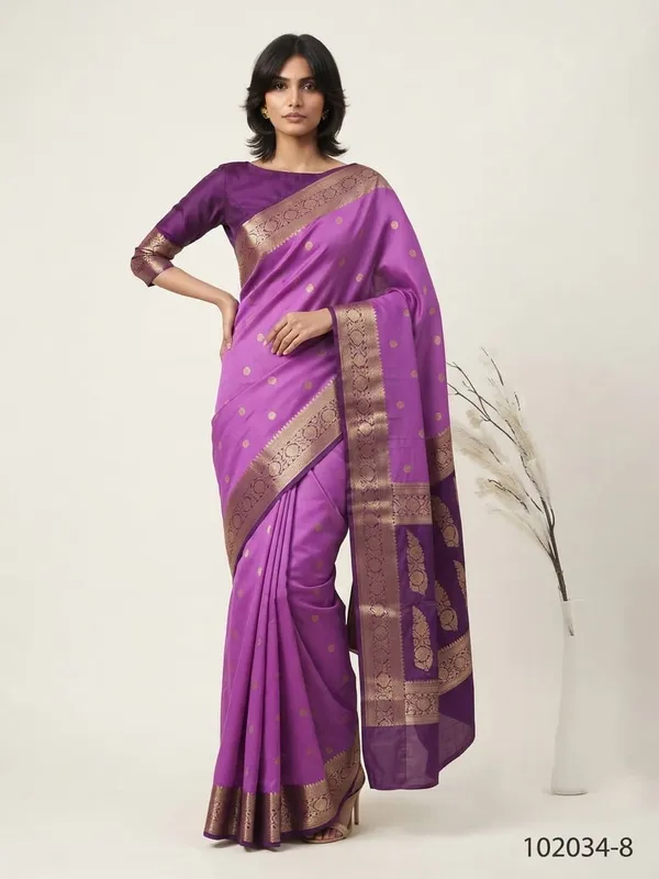 Purple_Kora_Organza_Zari_Work_Buti_Banarasi_Saree_For_Women