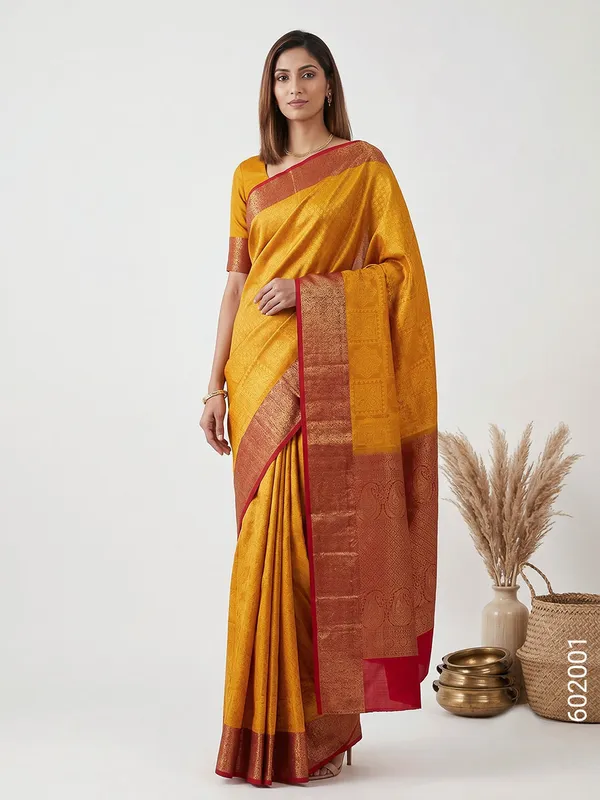 Mustard_Woven_Traditional_Cotton_Silk_Saree