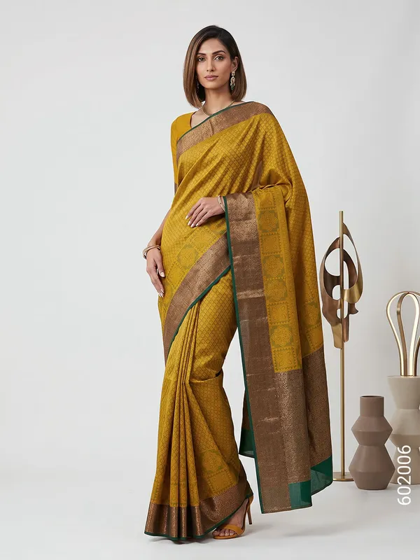 Mustard_Woven_Traditional_Cotton_Silk_Saree