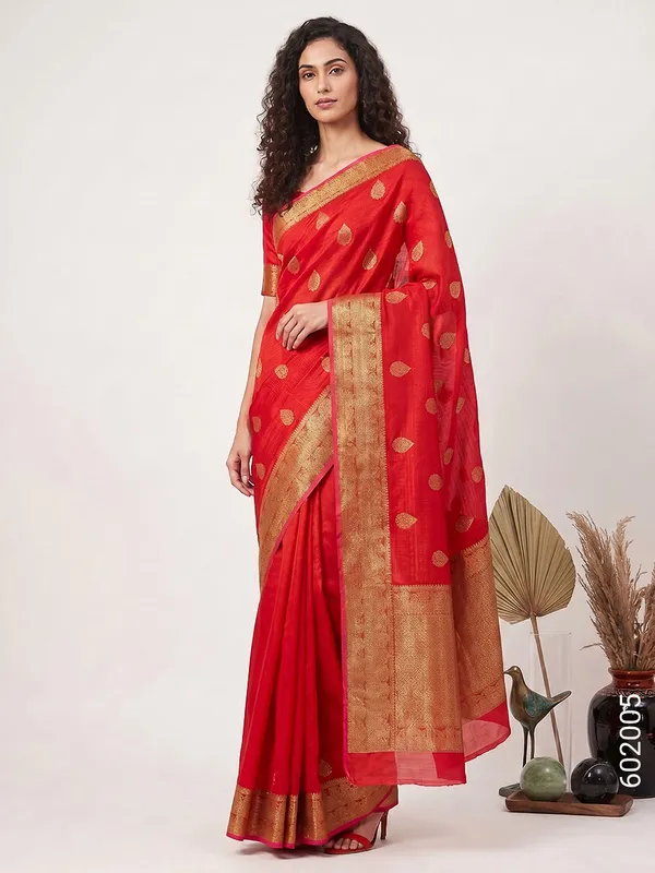 Red_Zari_Border_Cotton_Silk_Saree
