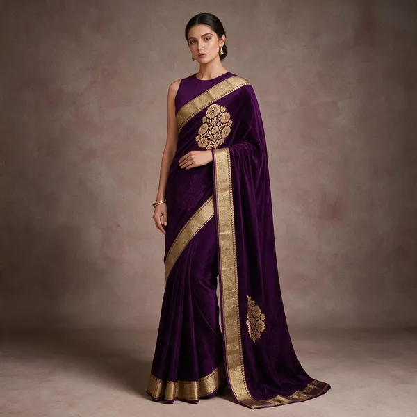 Purple_Kora_Organza_Zari_Work_Designer_Banarasi_Saree_For_Women