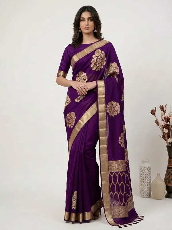Violet_Kora_Organza_Zari_Work_Designer_Banarasi_Saree_For_Women