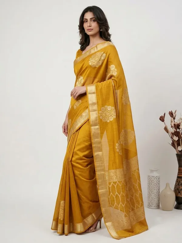 Yellow_Kora_Organza_Zari_Work_Designer_Banarasi_Saree_For_Women