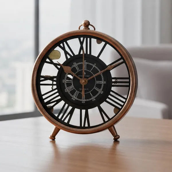Vintage_Table_Alarm_with_Roman_Numerals_|_Battery_Operated_Analog_Timepiece_for_Living_Room,_Bedroom_&_Office_Desk_|_Classic_Decorative_Tabletop_Decor_|_Rose_Gold_&_Black
