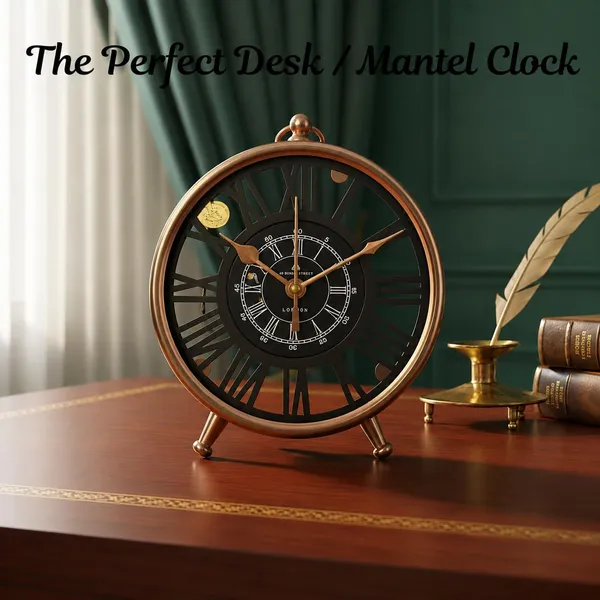 Vintage_Table_Alarm_with_Roman_Numerals_|_Battery_Operated_Analog_Timepiece_for_Living_Room,_Bedroom_&_Office_Desk_|_Classic_Decorative_Tabletop_Decor_|_Rose_Gold_&_Black