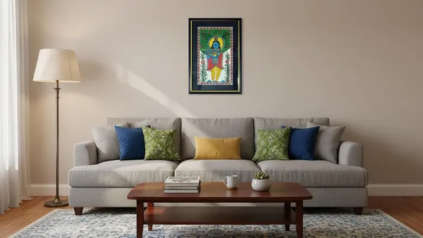 Madhubani_Krishna_Art_Framed_Painting_For_Home,_Office,_Hotel,Shop_Etc.