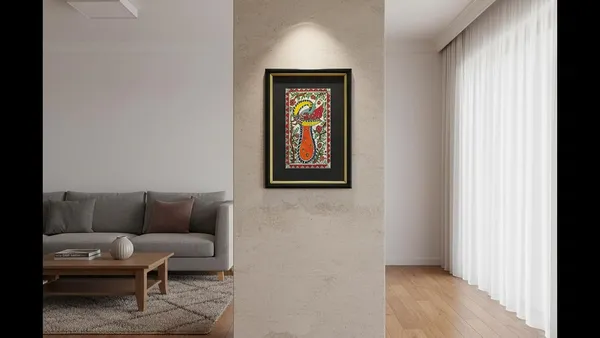 Peacock_Madhubani_Art_Framed_Painting_For_Home,_Office,_Hotel,Shop_etc._|_Madhubani_Wall_Art_for_Lovers_of_Paintings_Beautiful_Peacock_Handmade_Wall_Painting