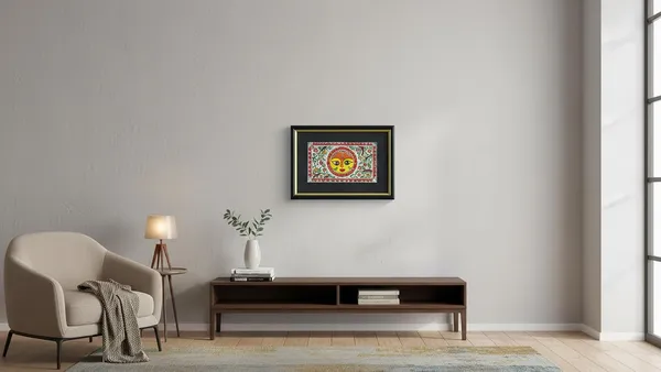 God_Sun_Madhubani_Art_Framed_Painting_For_Home,_Office,_Hotel,Shop_Etc.