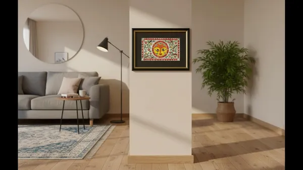 God_Sun_Madhubani_Art_Framed_Painting_For_Home,_Office,_Hotel,Shop_Etc.