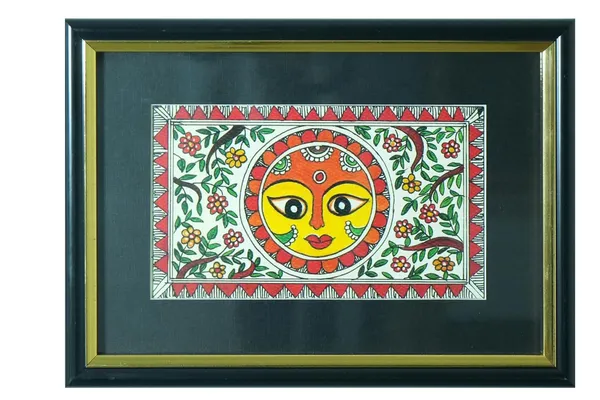 God_Sun_Madhubani_Art_Framed_Painting_For_Home,_Office,_Hotel,Shop_Etc.