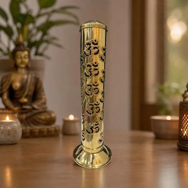 Brass_Incense_Holder_With_Om_Symbol_Cutwork,_Gold_Finish,_Spiritual_Decor_For_Meditation_-_Pack_Of_1