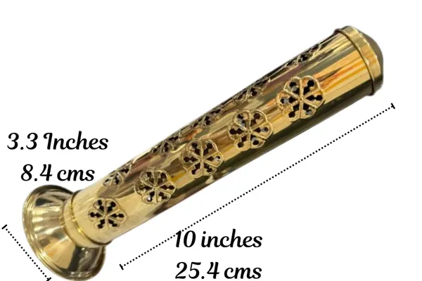 Brass_Incense_Holder_With_Flower_Symbol_Cutwork,_Gold_Finish,_Spiritual_Decor_For_Meditation