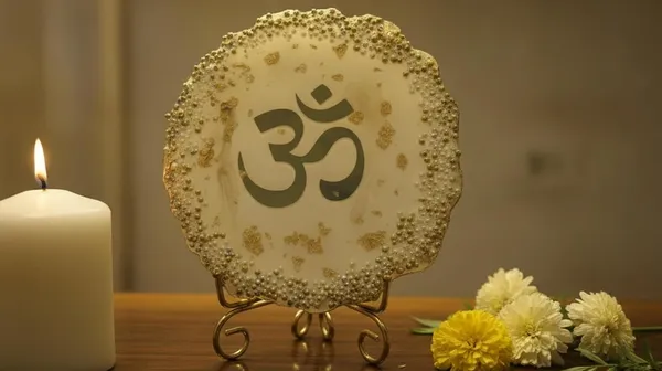 Om_Symbol_Table_Showpiece_With_Metal_Stand