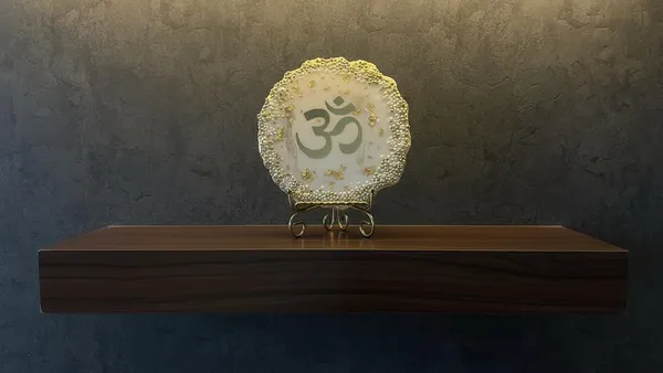 Om_Symbol_Table_Showpiece_With_Metal_Stand