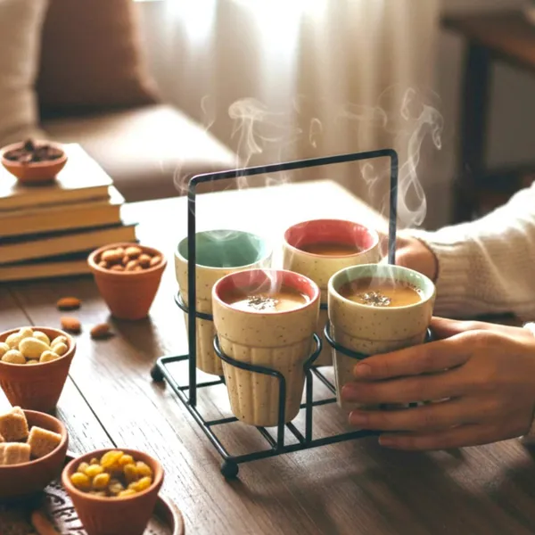 Matte_Chic_Ceramic_Kulhad_Tea_Set_with_Metal_Stand_?_100ml_Chai_Cups_(Set_of_6,_White)