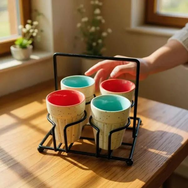 Matte_Chic_Ceramic_Kulhad_Tea_Set_with_Metal_Stand_?_100ml_Chai_Cups_(Set_of_6,_White)