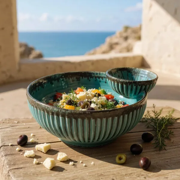 Ocean_Ridge_900ml_Ceramic__Chip_and_Dip_Bowl_|_Glossy_Blue_Wave_Ribbed_Serving_Bowl