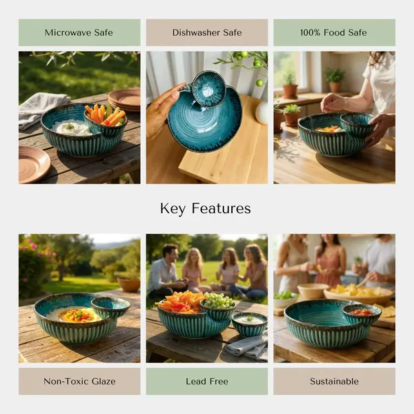 Ocean_Ridge_900ml_Ceramic__Chip_and_Dip_Bowl_|_Glossy_Blue_Wave_Ribbed_Serving_Bowl