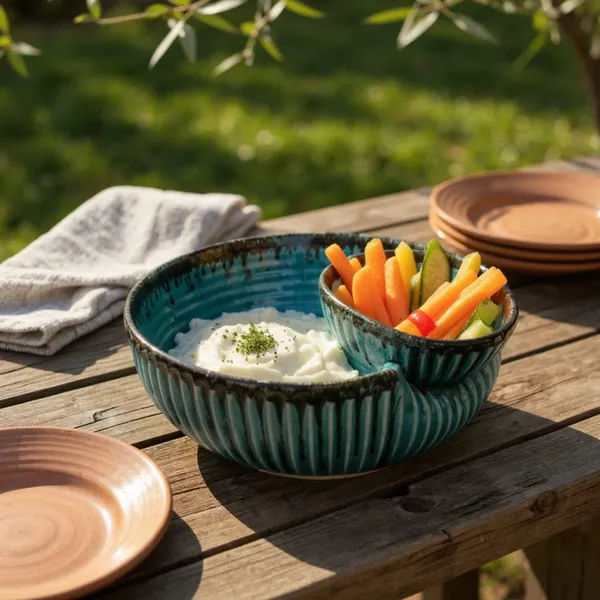 Ocean_Ridge_900ml_Ceramic__Chip_and_Dip_Bowl_|_Glossy_Blue_Wave_Ribbed_Serving_Bowl