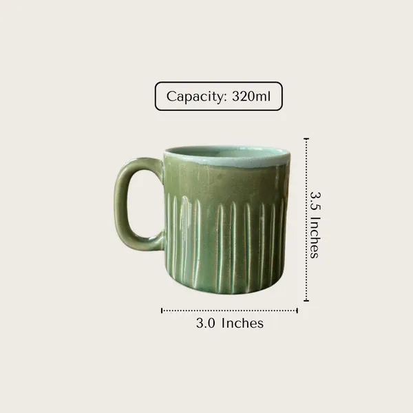 Cacti_Rib_Ceramic_Coffee_&_Tea_Mug_?_Olive_Green_Stoneware_Cup_(320ml)