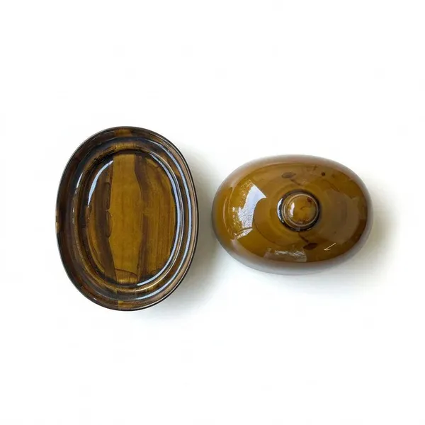 Vintage_Amber_Butter_Dish_?_Smooth_Ceramic_Covered_Butter_Keeper_with_Lid
