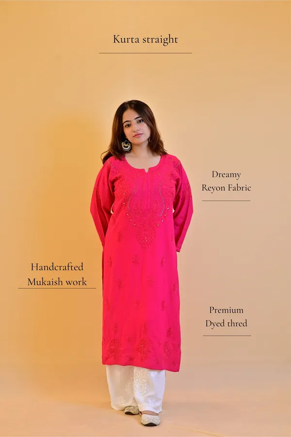 Pink_Rayon_Straight_Kurta_For_Women