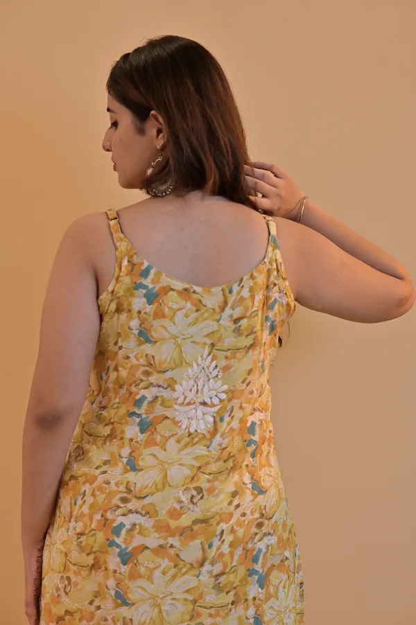 Yellow_Floral_Print_Kurta_Set_For_Women