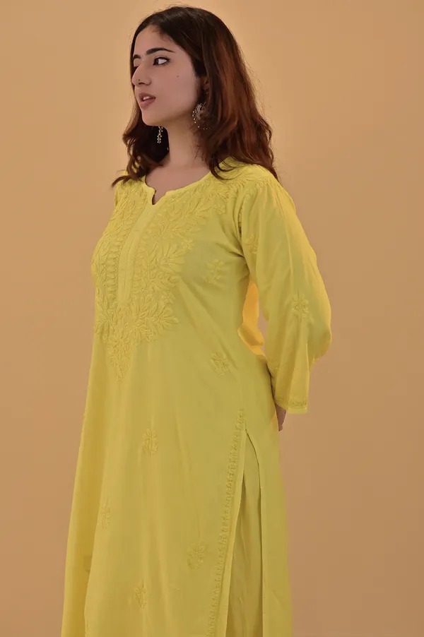 Yellow_Embroidered_Straight_Kurta_Set_For_Women